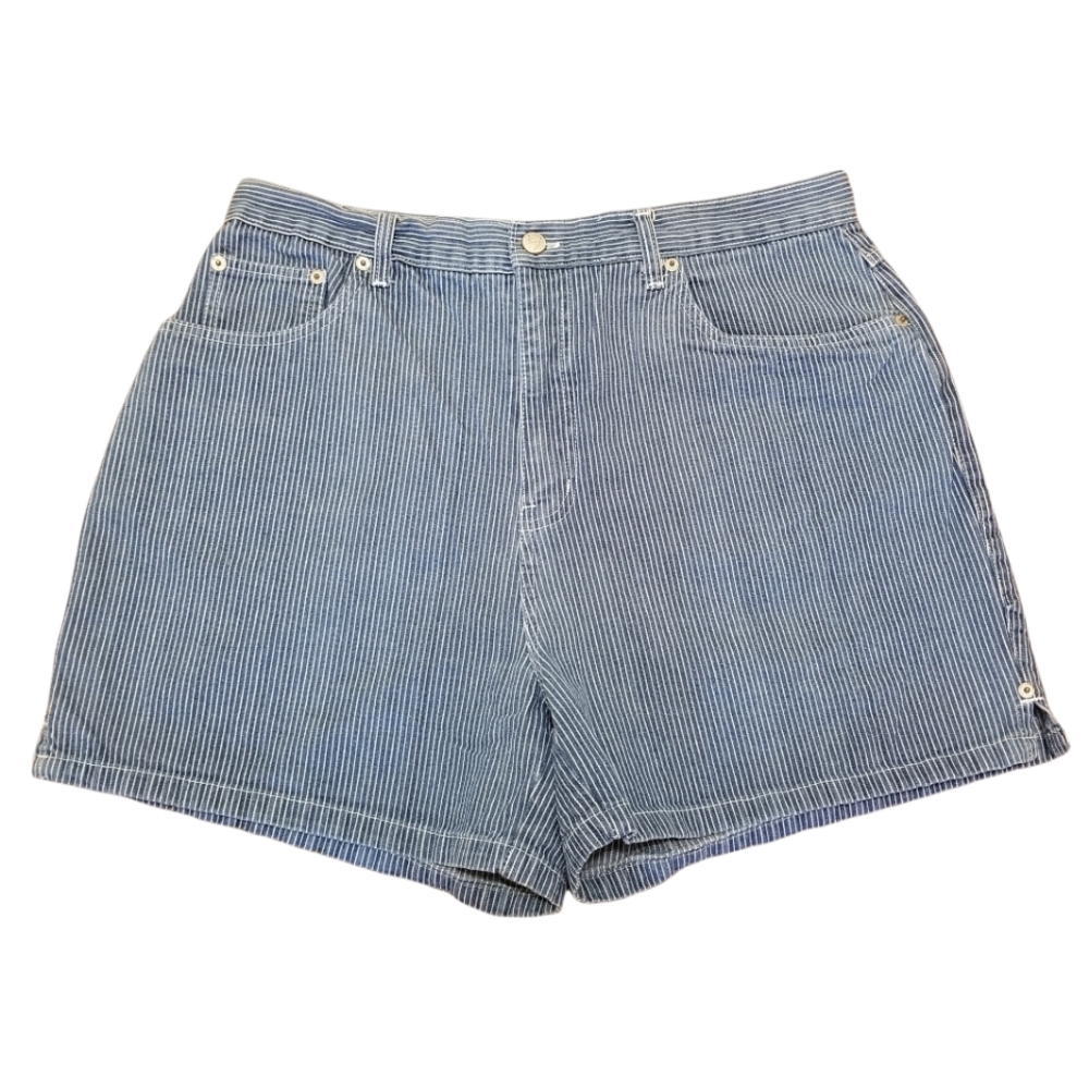 Bill Blass Vintage Blue Striped High Rise Shorts